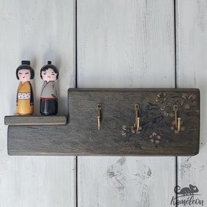 FABRIKA város - szamuráj és gésa, Otthon & Életmód, Tárolás & Rendszerezés, Fali tároló, Decoupage, transzfer és szalvétatechnika, Famegmunkálás, MESKA