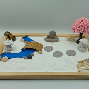 Japánkert (nagy)- füstölővel, híddal és patakkal, fával, kőlámpással és szerzetessel - otthon & életmód - dekoráció - dísztárgy - Meska.hu