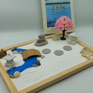 Japánkert (nagy)- füstölővel, híddal és patakkal, fával, kőlámpással és szerzetessel - otthon & életmód - dekoráció - dísztárgy - Meska.hu