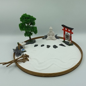 Japánkert (XL)- fával, csobogóval, kőlámpással, Buddhával és gongos torii kapuval - otthon & életmód - dekoráció - asztal és polc dekoráció - asztaldísz - Meska.hu