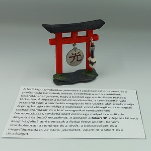 Kis torii kapu gonggal - Japánkert kiegészítő - otthon & életmód - dekoráció - asztal és polc dekoráció - japánkert - Meska.hu
