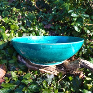 Türkiz kerámia mosdótál csipke mintával - otthon & életmód - fürdőszoba - mosdótál - Meska.hu