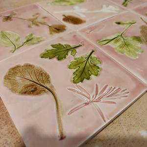 Kerámia lenyomatos csempe - otthon & életmód - fürdőszoba - mosdótál - Meska.hu