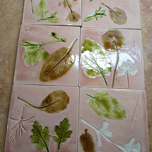 Kerámia lenyomatos csempe - otthon & életmód - fürdőszoba - mosdótál - Meska.hu