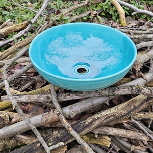 Kerámia mosdótál turkiz - otthon & életmód - fürdőszoba - mosdótál - Meska.hu