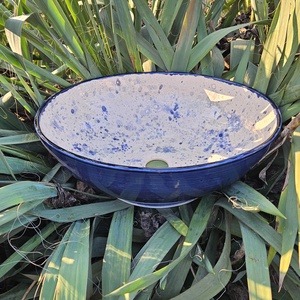 Kerámia mosdótál fröcskölt mintával , Otthon & Életmód, Fürdőszoba, Mosdótál, Kerámia, MESKA