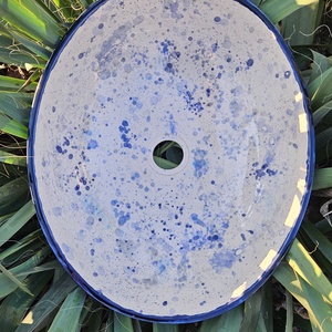 Kerámia mosdótál fröcskölt mintával  - otthon & életmód - fürdőszoba - mosdótál - Meska.hu