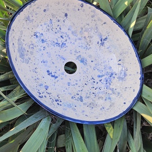 Kerámia mosdótál fröcskölt mintával  - otthon & életmód - fürdőszoba - mosdótál - Meska.hu