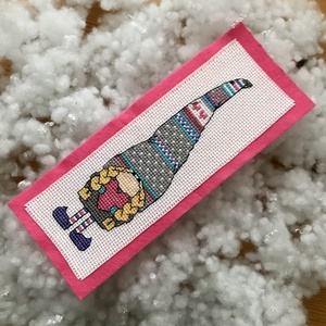 Könyvjelző - manó, rózsaszín, Könyv & Zene, Könyvjelző, Hímzés, MESKA