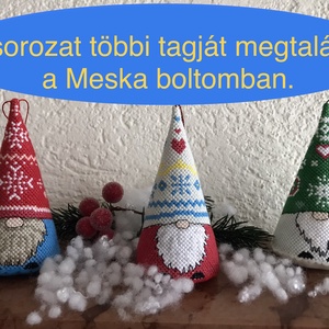 Karácsonyfadísz  - manó, piros - karácsony - karácsonyi lakásdekoráció - karácsonyfadíszek - Meska.hu