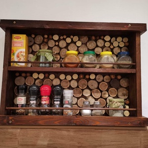 Egyedi fa fali fűszertartó polc - otthon & életmód - konyhafelszerelés, tálalás - konyhai tárolás - fűszertartó - Meska.hu