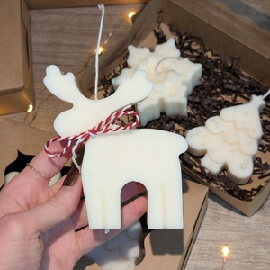 Rénszarvas gyertya , Karácsony, Karácsonyi lakásdekoráció, Karácsonyi illatgyertya, mécses, , MESKA