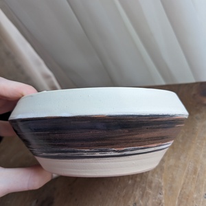 Csíkos kerámia tál  - otthon & életmód - dekoráció - asztal és polc dekoráció - dekorációs tál, tartó - Meska.hu