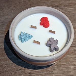 Kerámia gyertya - karácsony - karácsonyi lakásdekoráció - karácsonyi illatgyertya, mécses - Meska.hu