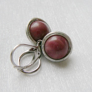 Thulit fülbevaló - ékszer - fülbevaló - lógó fülbevaló - Meska.hu