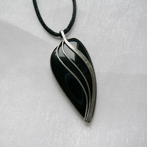 Szivárvány obszidián medál - ékszer - nyaklánc - medálos nyaklánc - Meska.hu