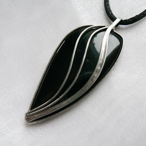 Szivárvány obszidián medál - ékszer - nyaklánc - medálos nyaklánc - Meska.hu