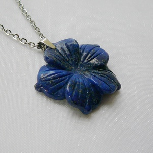 Lápisz lazuli virág medálos nyaklánc, Ékszer, Nyaklánc, Medálos nyaklánc, Ékszerkészítés, Fémmegmunkálás, MESKA