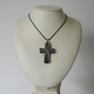 Hematit nílusi kereszt medál - ékszer - nyaklánc - medálos nyaklánc - Meska.hu