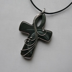 Hematit nílusi kereszt medál - ékszer - nyaklánc - medálos nyaklánc - Meska.hu