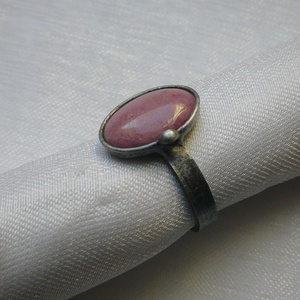 Rodonit gyűrű, Ékszer, Gyűrű, Szoliter gyűrű, Ékszerkészítés, Fémmegmunkálás, MESKA