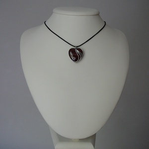 Mokka jáspis mini szív medál - ékszer - nyaklánc - medálos nyaklánc - Meska.hu