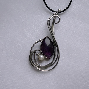 Ametiszt medál - ékszer - nyaklánc - medálos nyaklánc - Meska.hu