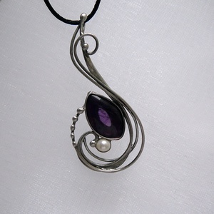 Ametiszt medál - ékszer - nyaklánc - medálos nyaklánc - Meska.hu