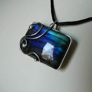 Labradorit medál, Ékszer, Nyaklánc, Medál, Ékszerkészítés, Fémmegmunkálás, MESKA