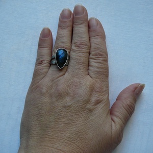 Labradorit gyűrű, Ékszer, Gyűrű, Szoliter gyűrű, Ékszerkészítés, Fémmegmunkálás, MESKA