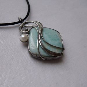 Larimár medál, Ékszer, Nyaklánc, Medálos nyaklánc, Ékszerkészítés, Fémmegmunkálás, MESKA