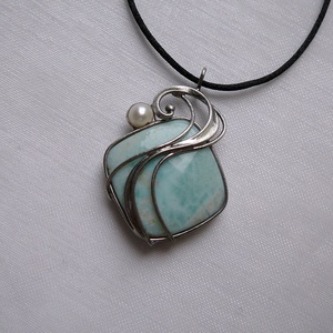 Larimár medál - ékszer - nyaklánc - medálos nyaklánc - Meska.hu