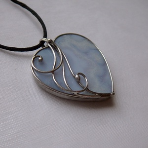 Kalcedon szív medál - Meska.hu