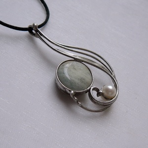 Akvamarin medál - ékszer - nyaklánc - medálos nyaklánc - Meska.hu