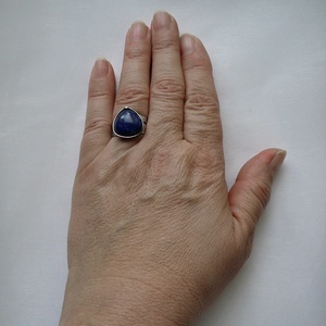 Lápisz lazuli gyűrű - ékszer - gyűrű - statement gyűrű - Meska.hu