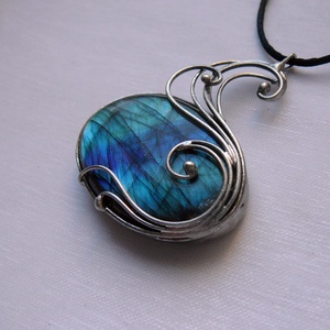 Labradorit medál, Ékszer, Nyaklánc, Medál, Ékszerkészítés, Fémmegmunkálás, MESKA