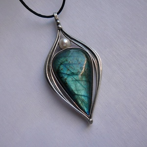 Labradorit medál - ékszer - nyaklánc - medál - Meska.hu