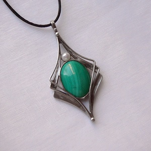 Malachit medál - ékszer - nyaklánc - medálos nyaklánc - Meska.hu