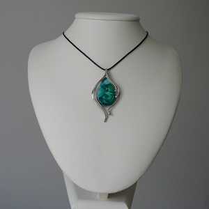 Azúr-malachit medál - ékszer - nyaklánc - medálos nyaklánc - Meska.hu