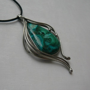 Azúr-malachit medál - ékszer - nyaklánc - medálos nyaklánc - Meska.hu