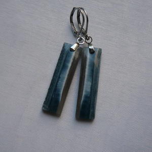 Kék opál fülbevaló - ékszer - fülbevaló - lógó csepp fülbevaló - Meska.hu