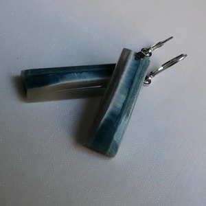 Kék opál fülbevaló - ékszer - fülbevaló - lógó csepp fülbevaló - Meska.hu