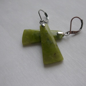 Zöld opál fülbevaló - ékszer - fülbevaló - lógó csepp fülbevaló - Meska.hu