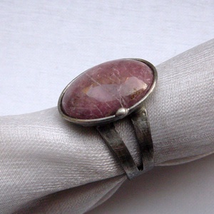 Rodonit gyűrű, Ékszer, Gyűrű, Szoliter gyűrű, Ékszerkészítés, Fémmegmunkálás, MESKA