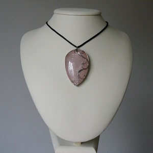 Rózsakvarc csepp medál - ékszer - nyaklánc - medálos nyaklánc - Meska.hu