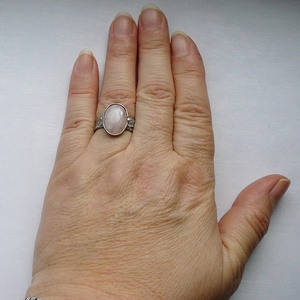 Rózsakvarc gyűrű - ékszer - gyűrű - szoliter gyűrű - Meska.hu