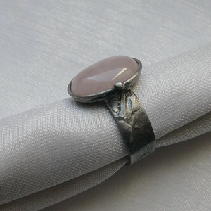 Rózsakvarc gyűrű, Ékszer, Gyűrű, Szoliter gyűrű, Ékszerkészítés, Fémmegmunkálás, MESKA
