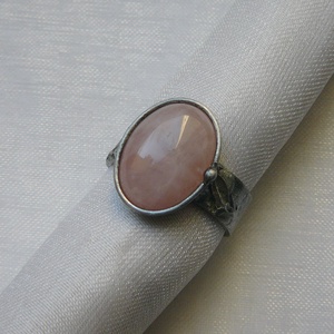 Rózsakvarc gyűrű, Ékszer, Gyűrű, Szoliter gyűrű, Ékszerkészítés, Fémmegmunkálás, MESKA