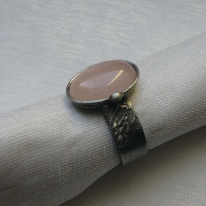 Rózsakvarc gyűrű - ékszer - gyűrű - szoliter gyűrű - Meska.hu