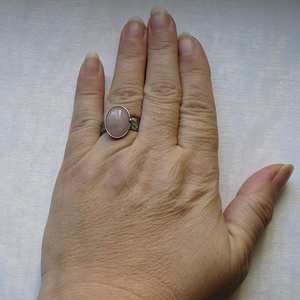 Rózsakvarc gyűrű - ékszer - gyűrű - szoliter gyűrű - Meska.hu